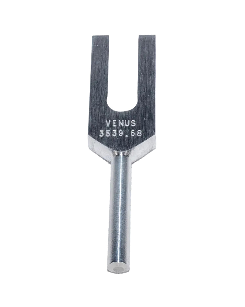 Tuning fork with 'Venus' and frequency '3539.68' on a white background