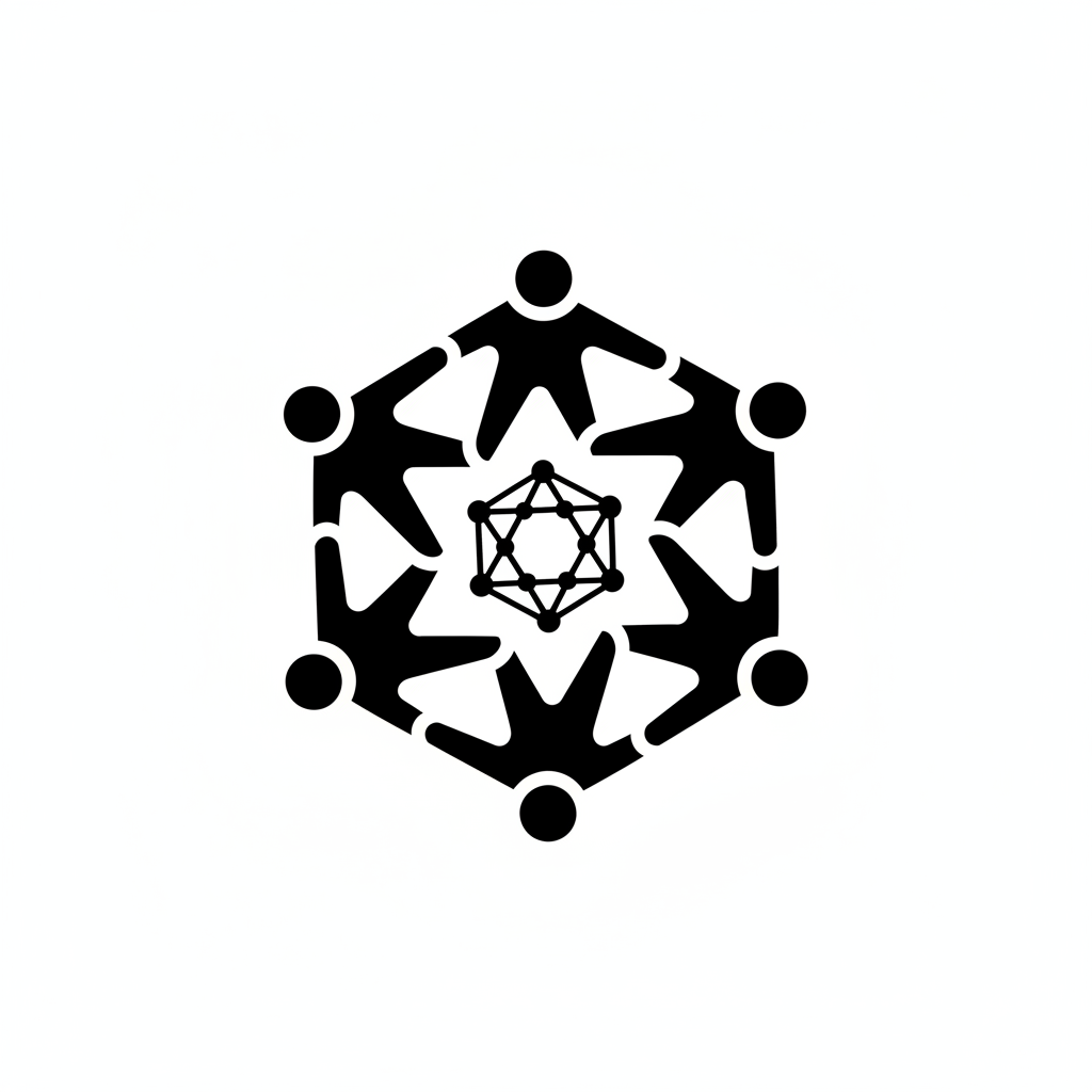 connect with team black pictogram 